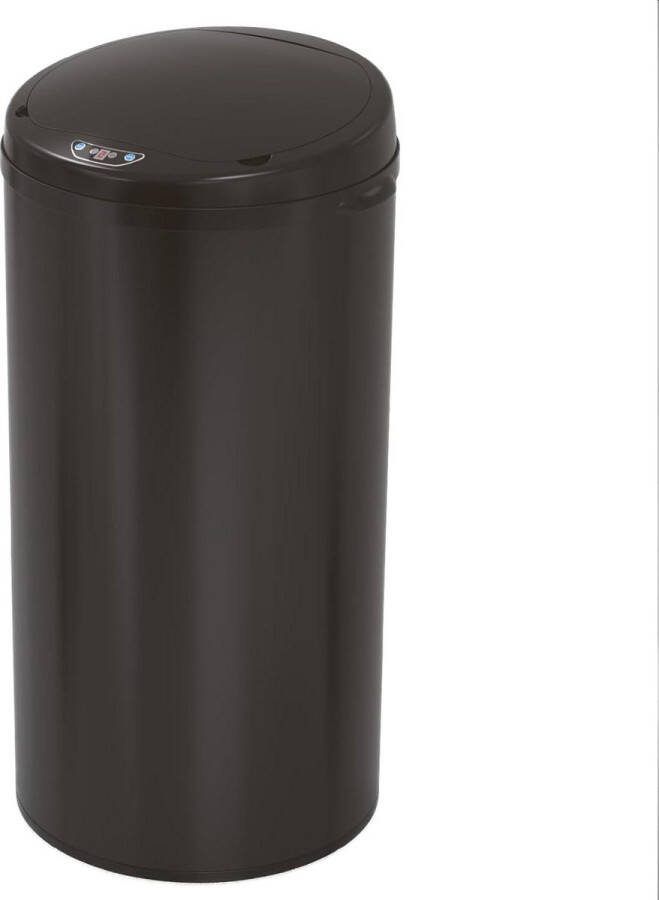 Prullenbak 60 liter Sensor-afvalemmer Staal Zwart met Elektrische Sensor Prullenbak 60 liter