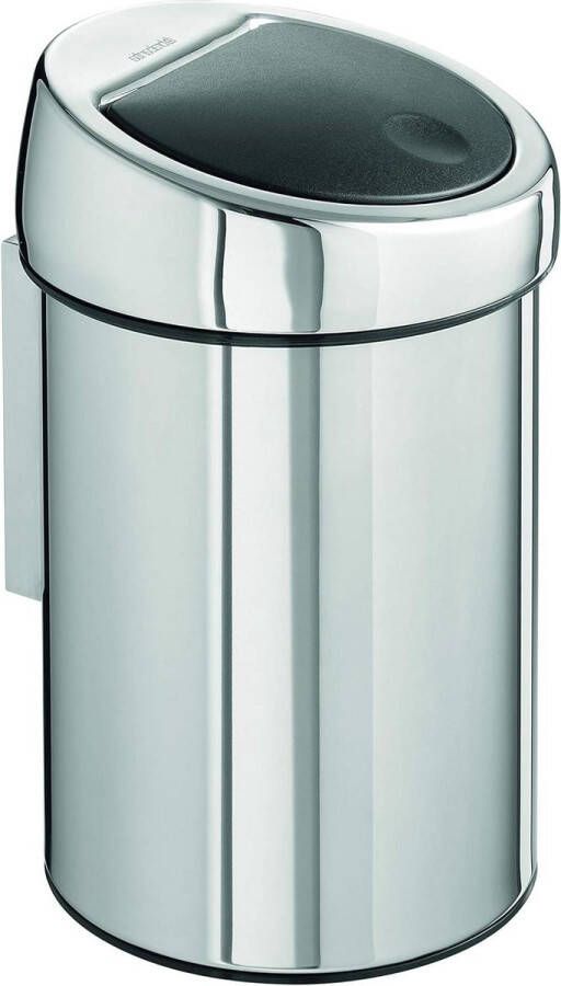 Prullenbak Kunststof Binnenemmer Brilliant Steel 3 Liter Touch Bin Hoge Kwaliteit