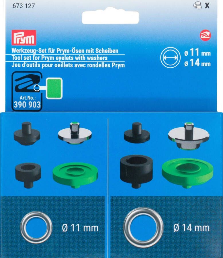 Prym Vario stempel set 11mm 14mm tbv nestelringen zeilringen 673127