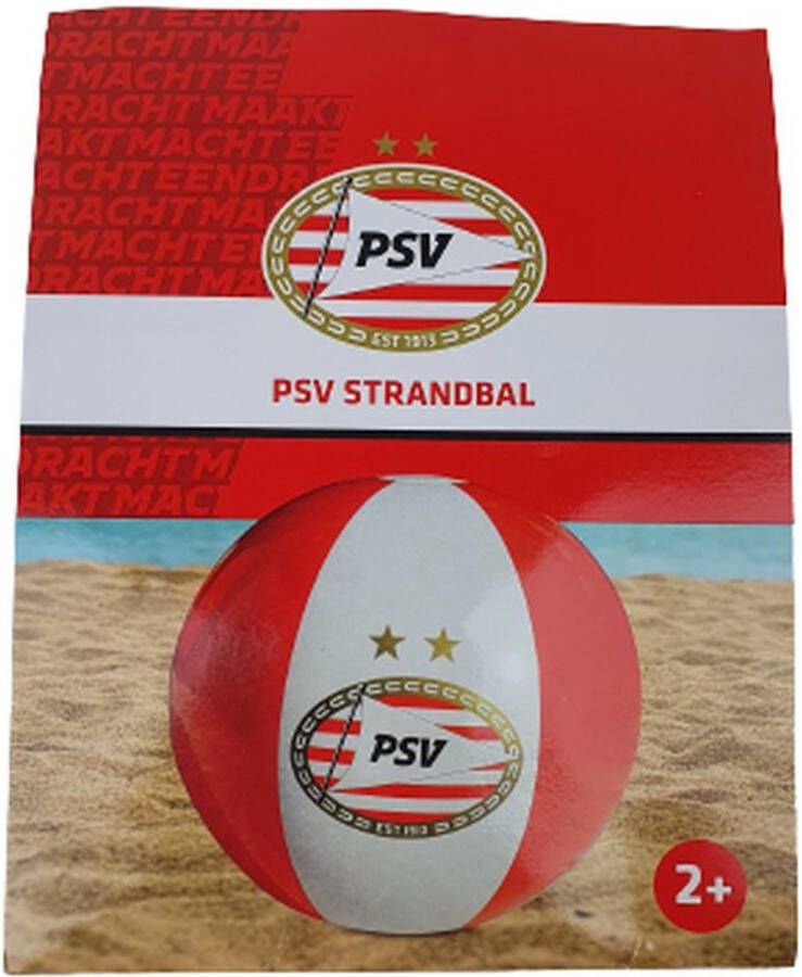PSV opblaasbare strandbal Rood Wit Goud Kunststof 51 cm PSV Voetbalclub Voetbal Strand Beachbal Speelgoed Zomer aanmaakblokjes
