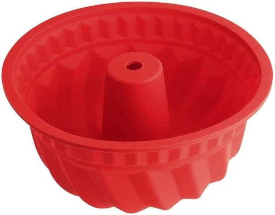 Puddingvorm Flexibel Bakvorm Silicoon Taartvorm Ø 22 cm Rood Tulbandvorm Bakken Huisgemaakt Taartjemaken puddingvorm