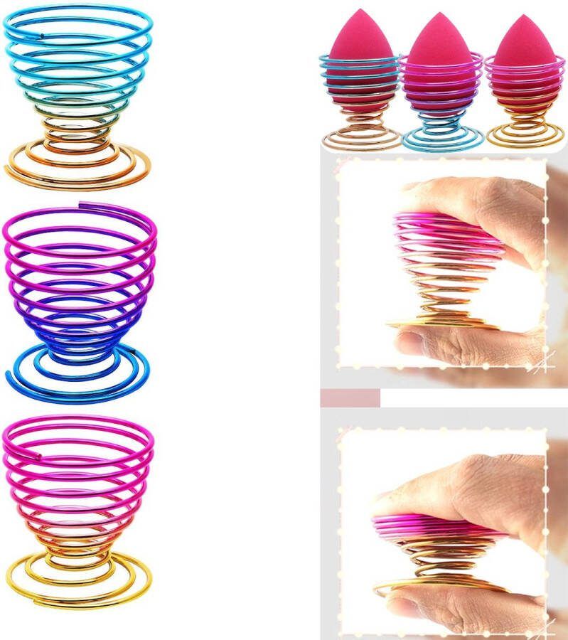 Puffbeugel 3stks- Make up organizer cosmetische Make Up sponsje houder Rek