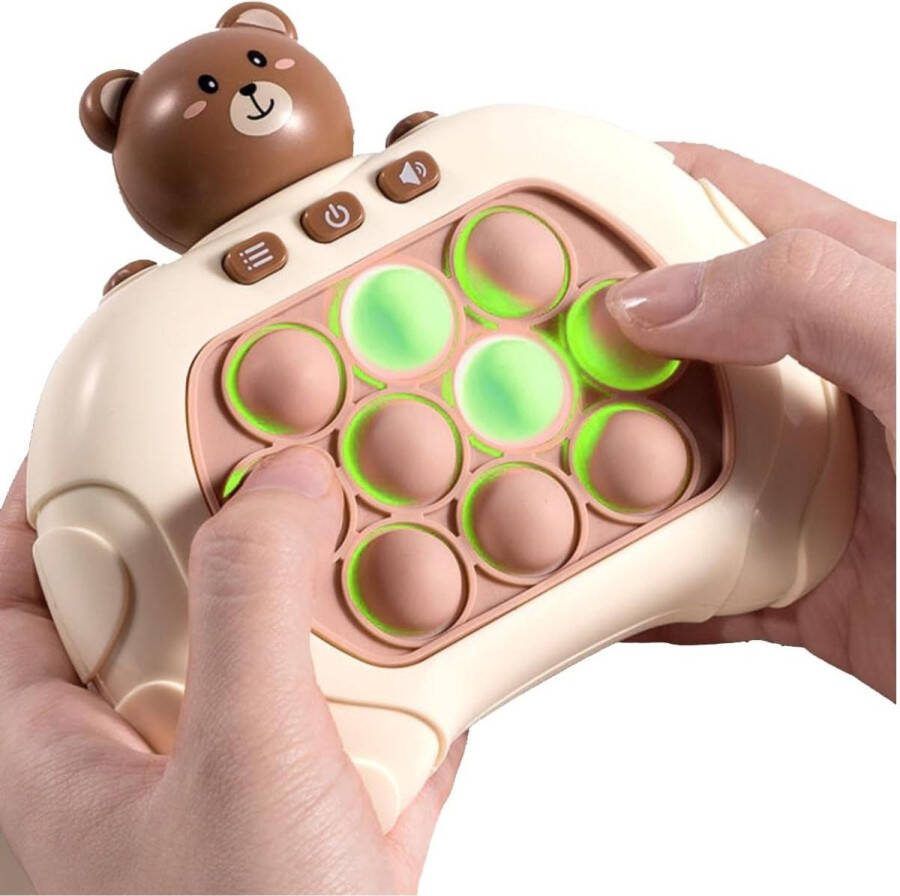 Push & pop it game Beer Popit Push game Siliconen Pop it game Push pop it- Quick Push Pop-it Controller Pop-it spel reflexen testen Beren- Anti Stress Speelgoed Jongens Meisjes Motoriek Speelgoed Controller