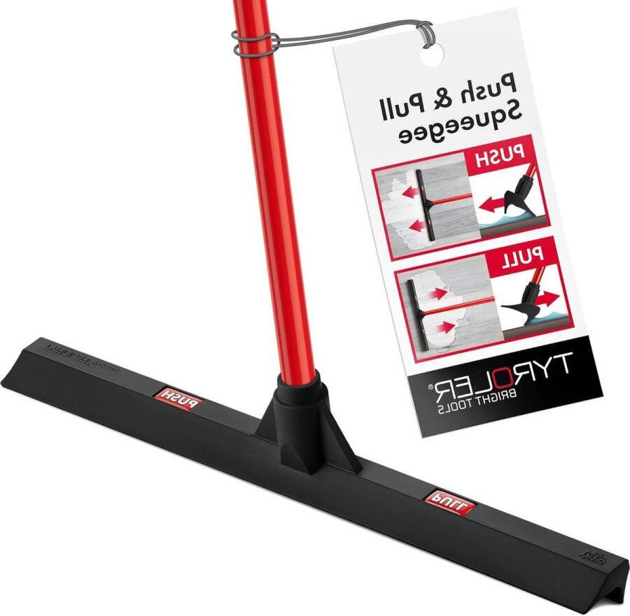 Push & Pull Squeegee 44 cm rubberen kop 140 cm anti-roest handvat vloerwisser voor hardhout marmer tegels garage