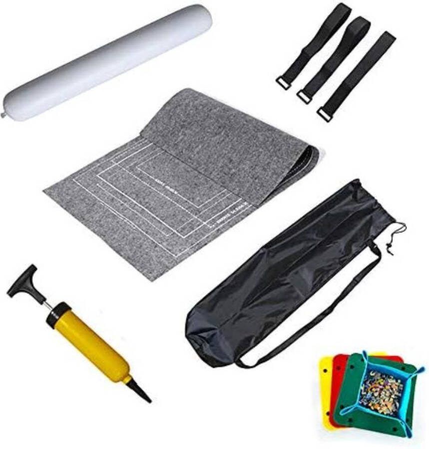 Puzzelmap 500 1000 1500 stukjes 1 5 mm opblaasbare puzzelmat puzzels met puzzelblad inflator tas riemen Grijs