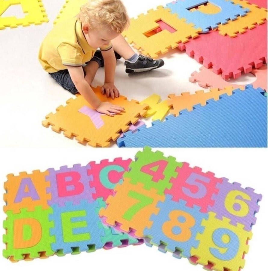 Puzzelmat Letters en Cijfers|Speelmat 72delig (16cm bij 16cm)| Leuk voor kinderen (0-12) -EVA Foam. Gratis verzending