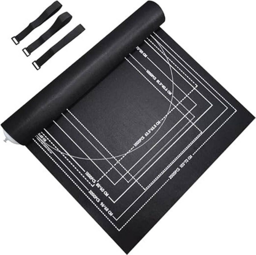 Puzzelmat – Puzzelkoffer Oprolbare Puzzelmap Portapuzzle Geschikt Tot 2000 Puzzel Stukjes – Puzzelbord – Zwart