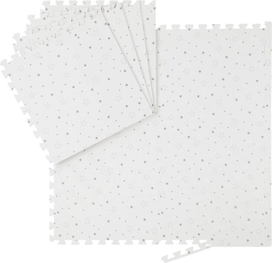 Puzzelmat speelmat 8 puzzelstukken foam zonder schadelijke stoffen baby's & peuter 51x51 cm wit grijs