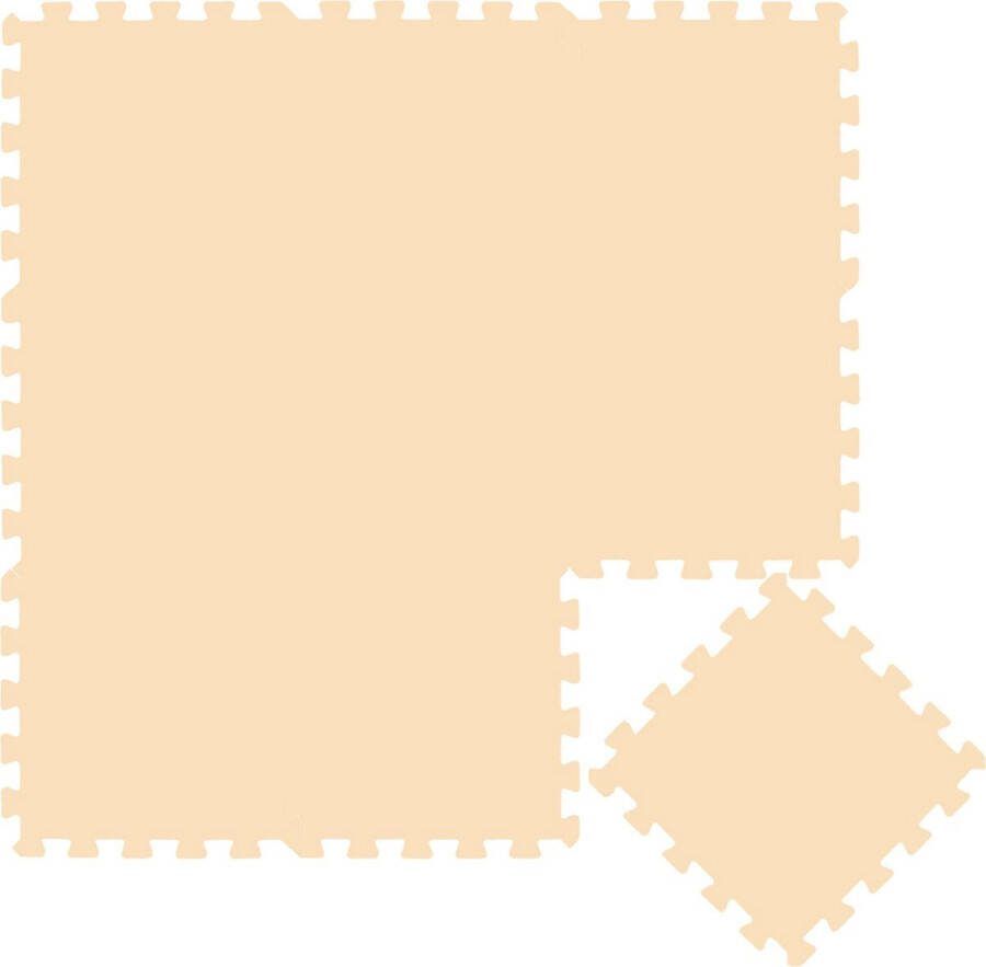 Puzzelmat van Foam – 30x30cm 9 Delig – Vlo – Speelmat voor Baby s en Kinderen – Beige