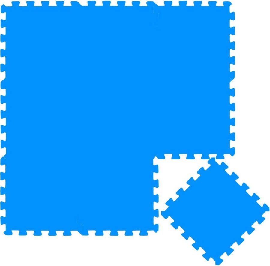 Puzzelmat van Foam – 30x30cm 9 Delig – Vlo – Speelmat voor Baby s en Kinderen – Blauw