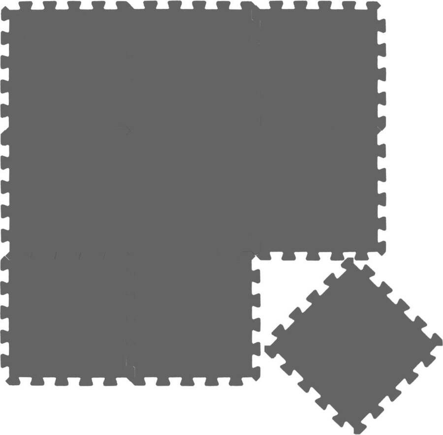 Puzzelmat van Foam – 30x30cm 9 Delig – Vlo – Speelmat voor Baby s en Kinderen – Grijs