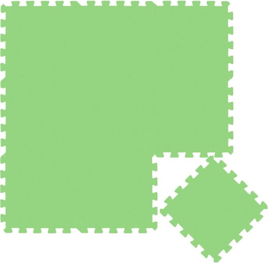 Puzzelmat van Foam – 30x30cm 9 Delig – Vlo – Speelmat voor Baby s en Kinderen – Groen