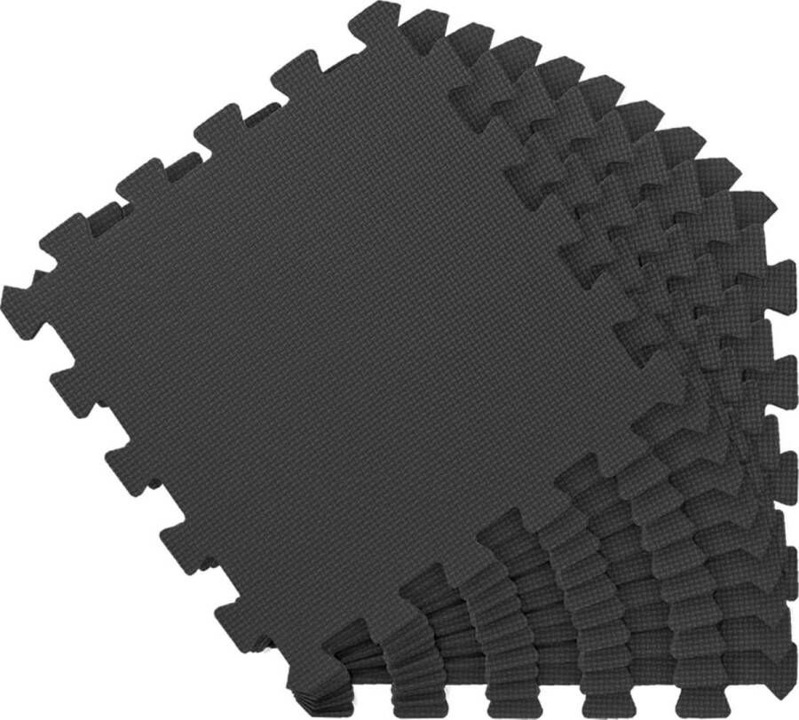 Puzzelmat van Foam – 30x30cm 9 Delig – Vlo – Speelmat voor Baby s en Kinderen – Zwart