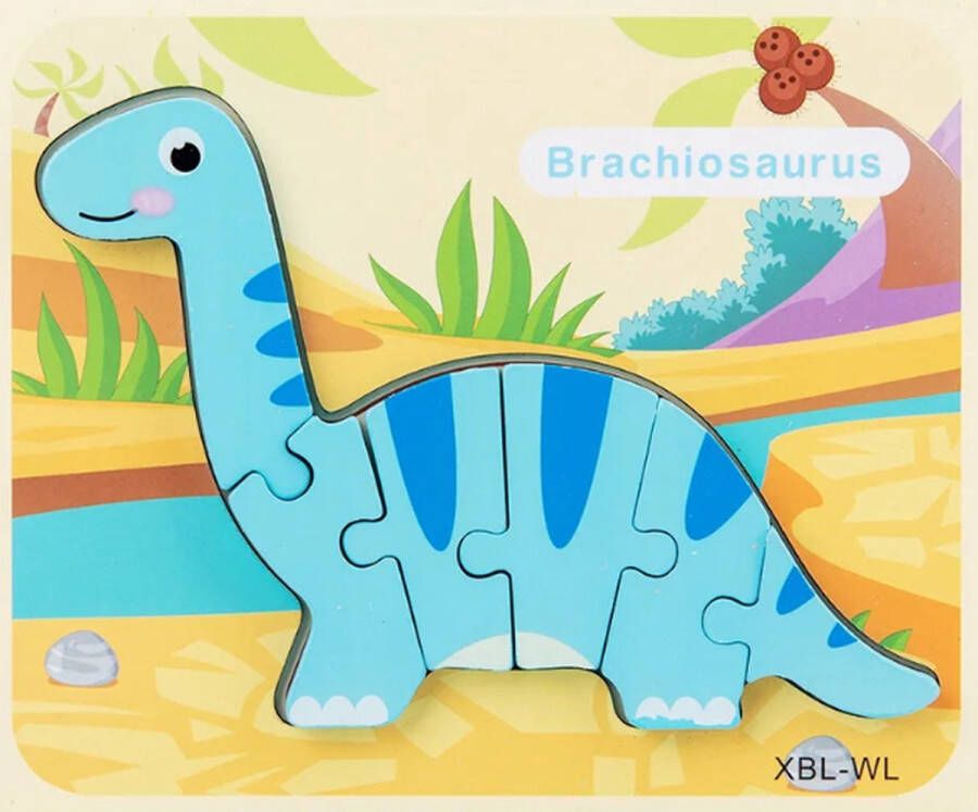 Puzzels Dinosaurus houten puzzel voor kinderen educatief leren 3D puzzel 3 stuks