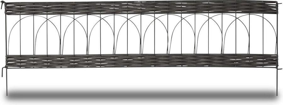 PVC rotan rond Tuinrand Behuizing Gazonrand Palissade 35 x 100 cm Antraciet 06464