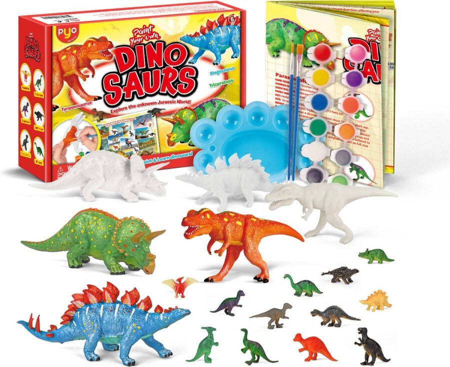 PYO Schilderset dinosaurus speelgoed dinosaurussen speelfiguren dinosaurus schilderset T2490G
