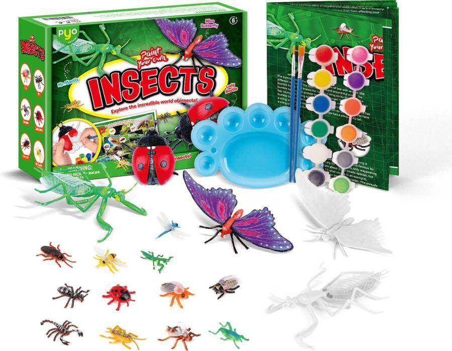 PYO Schilderset insecten speelgoed insecten speelfiguren insecten schilderset knutselen voor kinderen T2488G