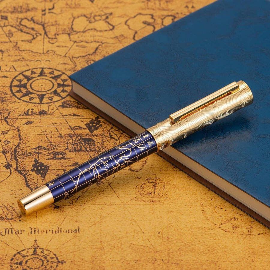 Qinghai-Tibet Plateau Souvenir Vulpen Iridum Extra Fijne Gouden Penpunt Metalen Pen Box Set Luxe Schrijfinstrument