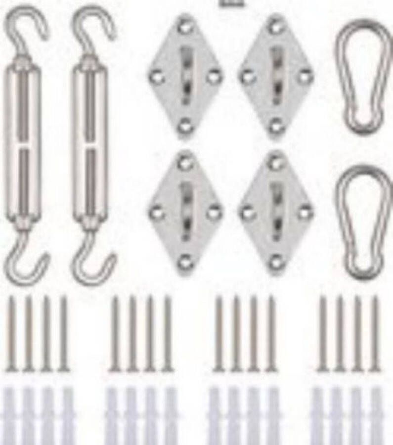 Quadsail Accessoires Schaduw Zonnescherm Montageset 6mm 24 Stuks Roestvrij Staal