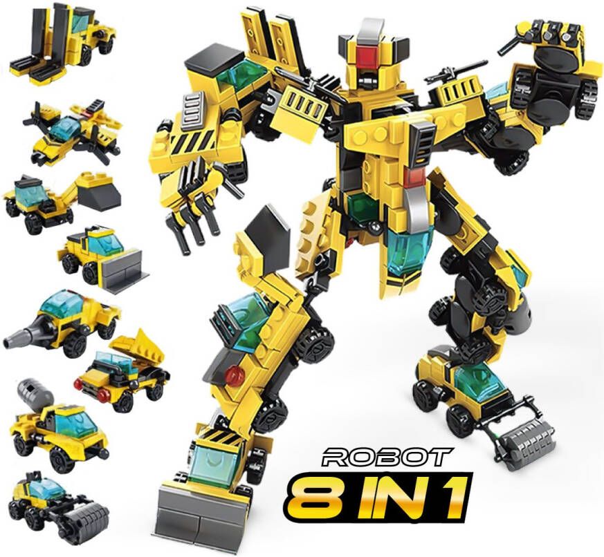 QuchiQ Transformers speelgoed Robot speelgoed Robots Bouwsets Speelgoed auto Politie Brandweerauto Bouwpakket Geschikt voor LEGO Speelfiguren sets 345 bouwstenen