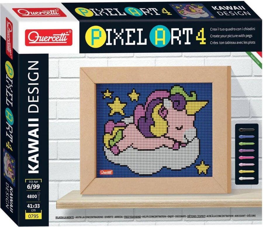 Quercetti Pixel Art 4 Kawaii Unicorn mozaika z kołków