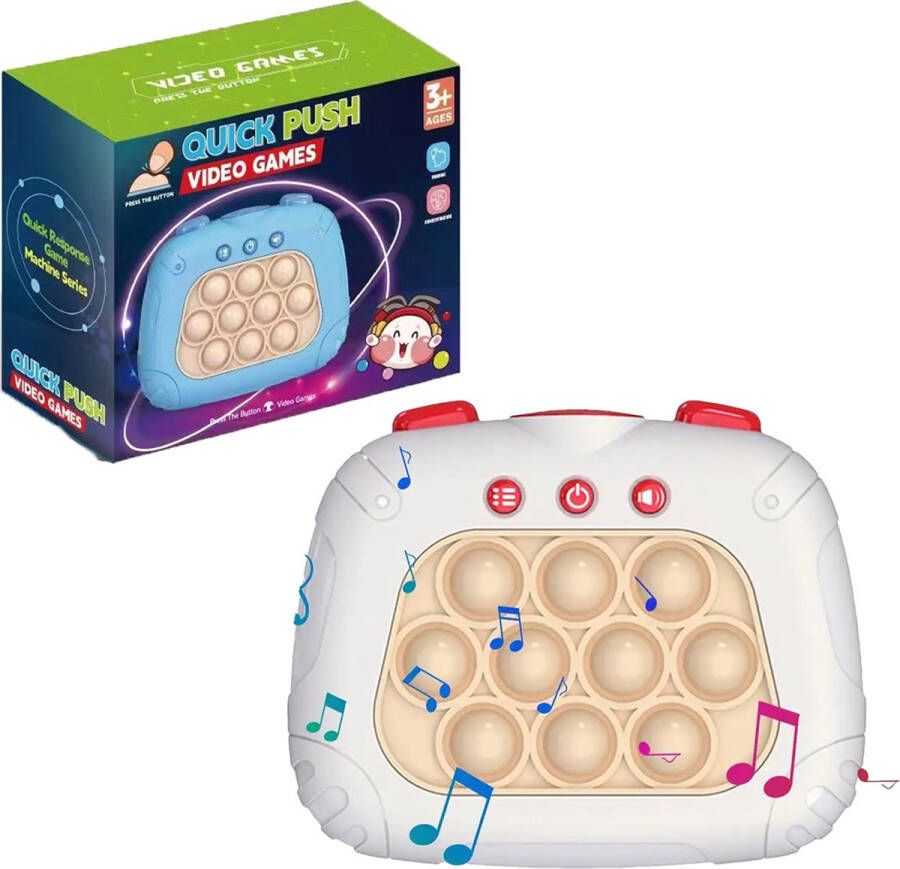 Quick Push Pop-it Game Controller Motoriek Speelgoed Voor Volwassenen en Kinderen Puzzelspel Concentratie en Reflexen Verbeteren Anti Stress Fidget Pop-it Speelgoed Wit