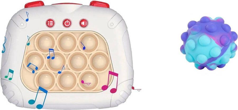 Quick Push Pop-it Game Controller Motoriek Speelgoed Voor Volwassenen en Kinderen Puzzelspel Concentratie en Reflexen Verbeteren Anti Stress Fidget Pop-it Speelgoed Wit