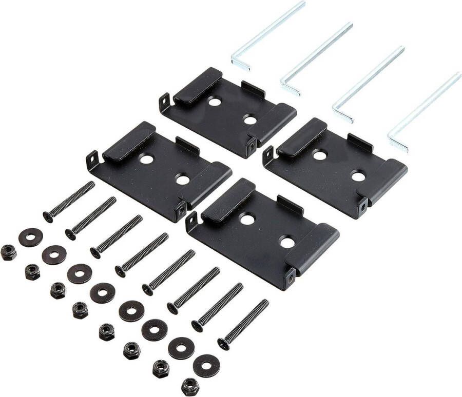 Quick-Release Werkbank Caster Plates 4-pack zwart Heavy Duty 71132