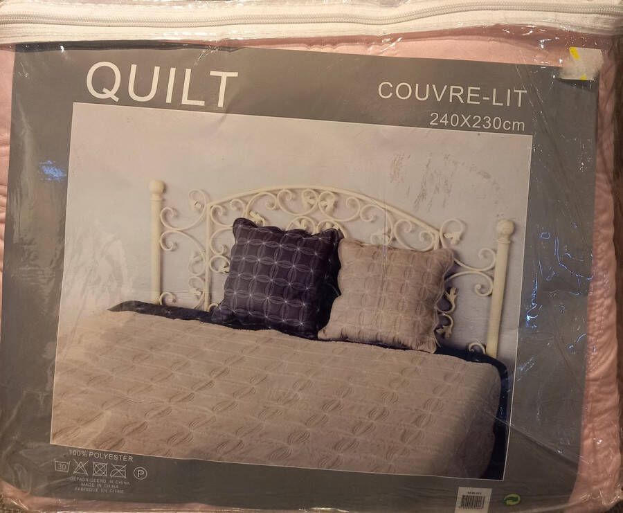 Quilt bedsprei 240 x 230 cm Roze
