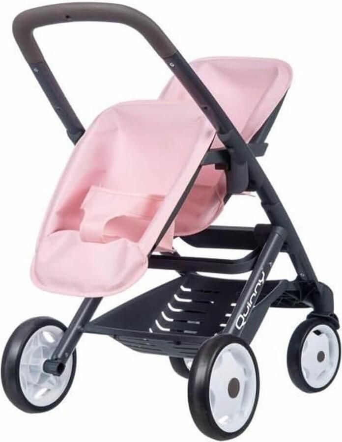 Quinny Tweeling Poppenwagen roze voor poppen tot 42 cm Speelgoed voor kinderen vanaf 3 jaar