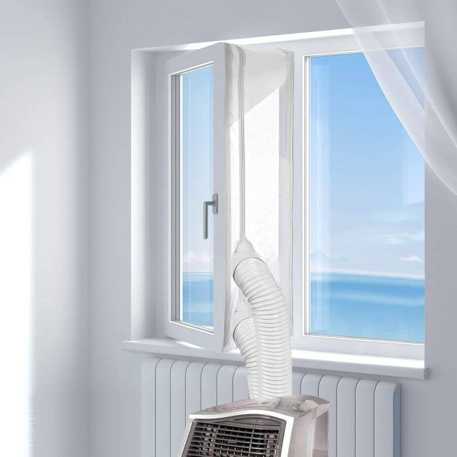 Raamafdichting voor mobiele airconditioners wasdrogers afzuigdrogers Warmeluchtstop voor bevestiging aan ramen dakramen openslaande deuren (Airconditioning raamafdichting)