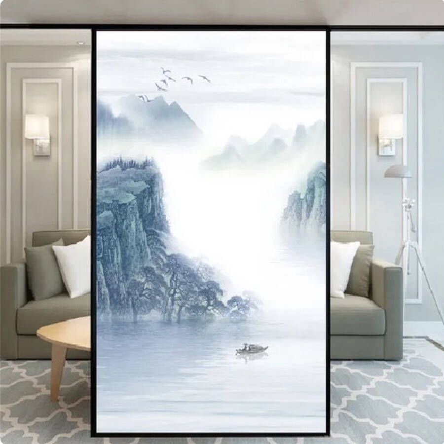 Raamfolie landschap mist 60 x 120 cm