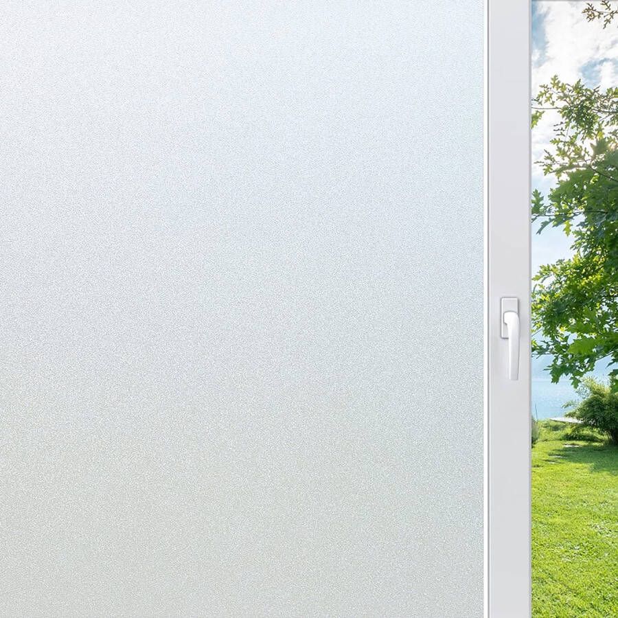 Raamfolie matglasfolie privacyfolie zelfklevende folie raamfolie ondoorzichtig anti-uv statische privacy beschermfolie mat voor badkamer kantoor woonkamer wit 90 x 400 cm