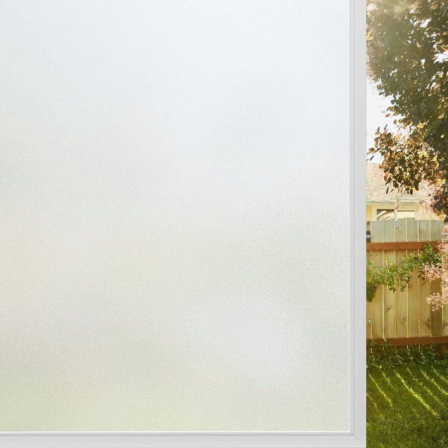 Raamfolie ondoorzichtig zichtwerende folie raam zelfklevend matglasfolie statisch hechtend 90 x 120 cm zonder lijm mat wit