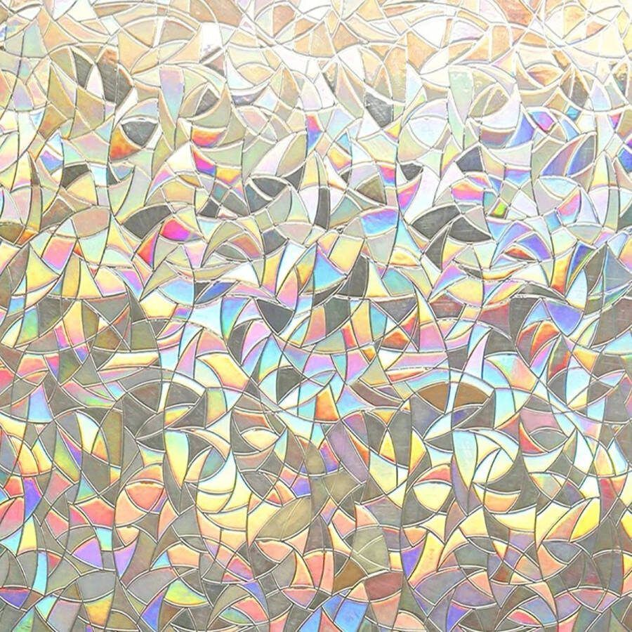 Raamfolie Statisch Zonwerend Anti inkijk Zelfklevend Isolerend Regenboog 45x200cm