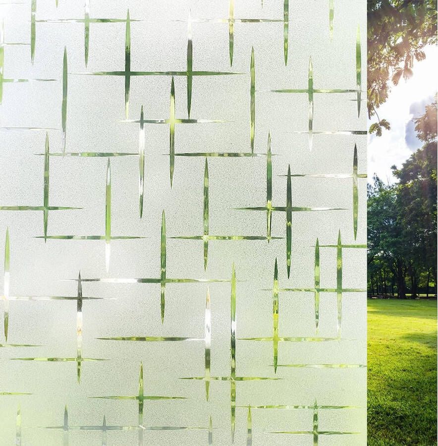 Raamfolie zelfklevend bescherming tegen inkijk decoratieve folie anti-UV 90x200cm