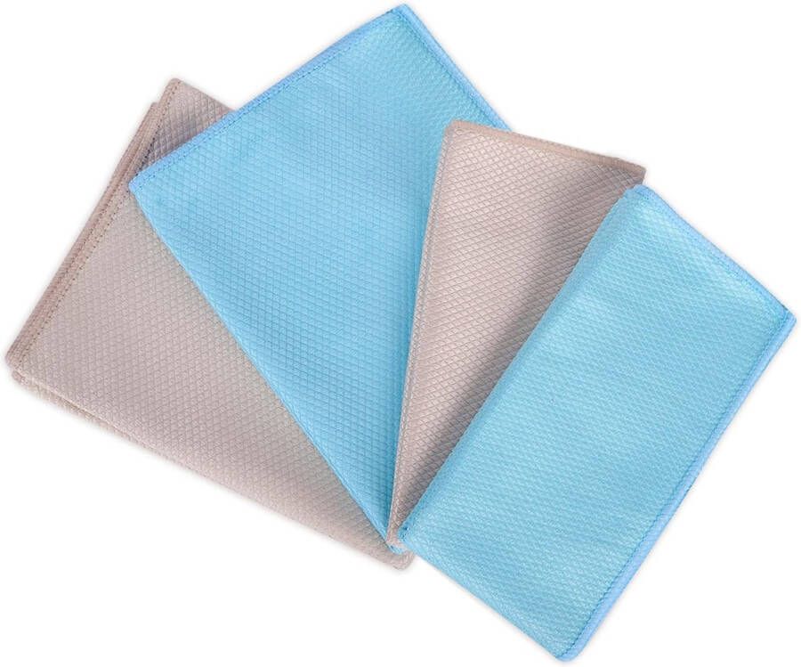 Raampoetsdoeken streepvrij microvezeldoeken ruitdoek 4 stuks multifunctionele microvezel reinigingsdoeken microvezel glasdoek voor auto keuken spiegel huishouden poetsdoeken