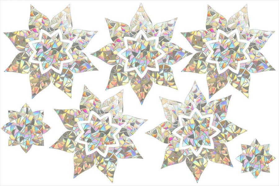 Raamsticker Ster Bloem 2 Suncatcher Rainbow Raamdecoratie Raamfolie Statisch Zelfklevend Sticker