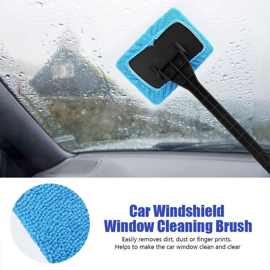 Raamwisser Auto – Met Microvezeldoek – Raamtrekker – Autoraam Wisser – Lichtblauw