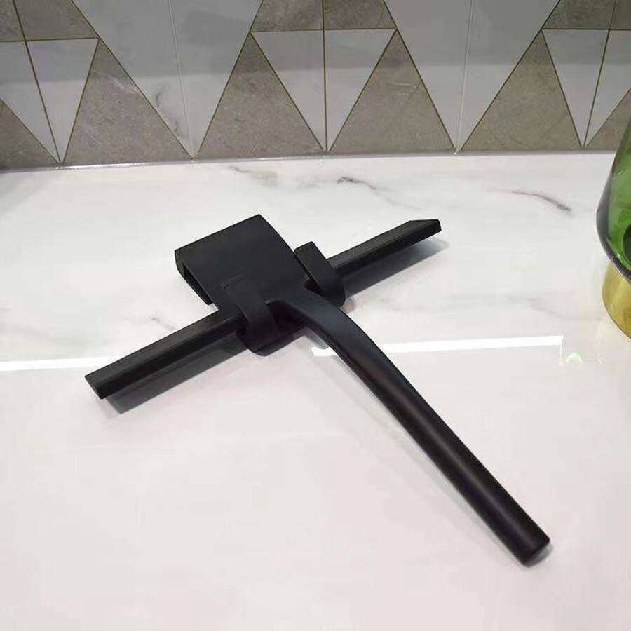 Raamwisser met hanger Professionele douchewisser Streepvrij Hoogwaardig siliconen Antislip (zwart)