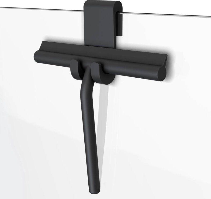 Raamwisser met ophanghaak trekker douche douchewisser raamtrekker douchetrekker anti slip douchewisser zwart badkamer-accessoires. Buigbare raamwisser