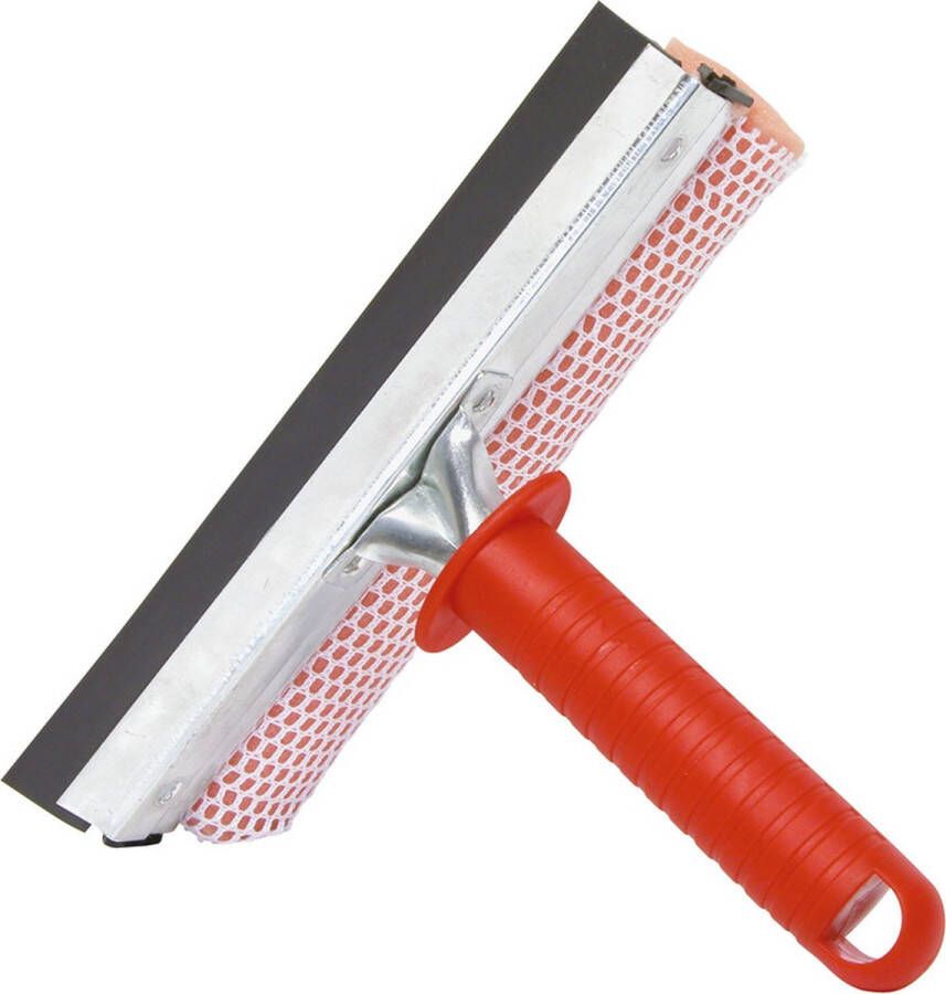 Merkloos Sans marque Raamwisser raamtrekker met rood plastic handvat 19 cm Raamtrekkers ramenlapper Spons en trekker Auto huis schoonmaak accessoire