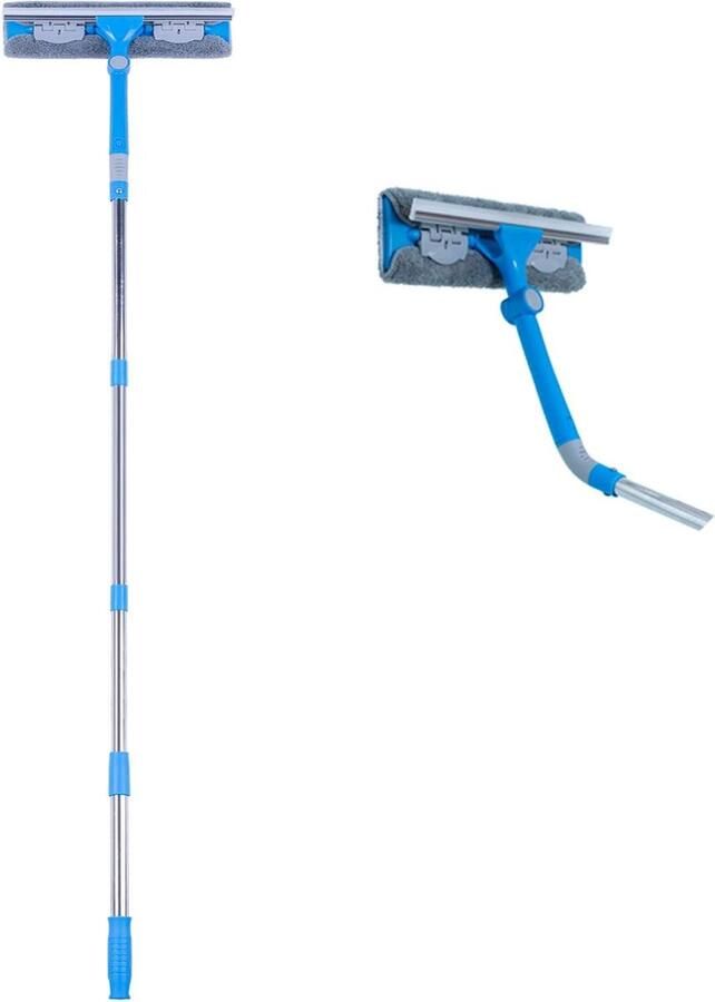 Raamwisser Telescoopsteel 158cm Professionele Raamreiniger Microvezelpads & Siliconen Lip Hoge Ramen Glaswisser Ramen Schoonmaken Glas Douche Auto Buigbare raamwisser