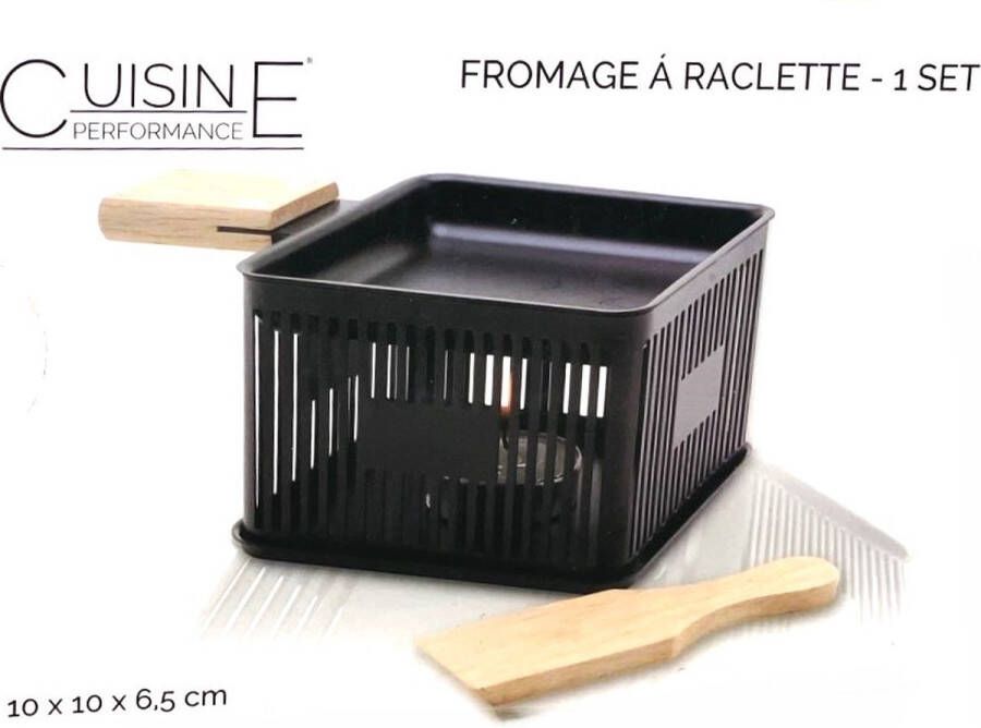 Raclette voor Kaas 1 persoon- Kaasfondue met de Tapas Fondue -Compact-To-go-10 x 10 x 6.5 cm