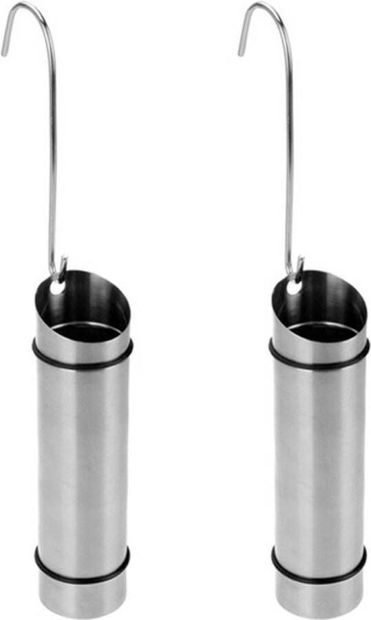 Radiator verwarming waterverdampers luchtbevochtigers set 2x stuks zilver rvs 21 x 6 cm