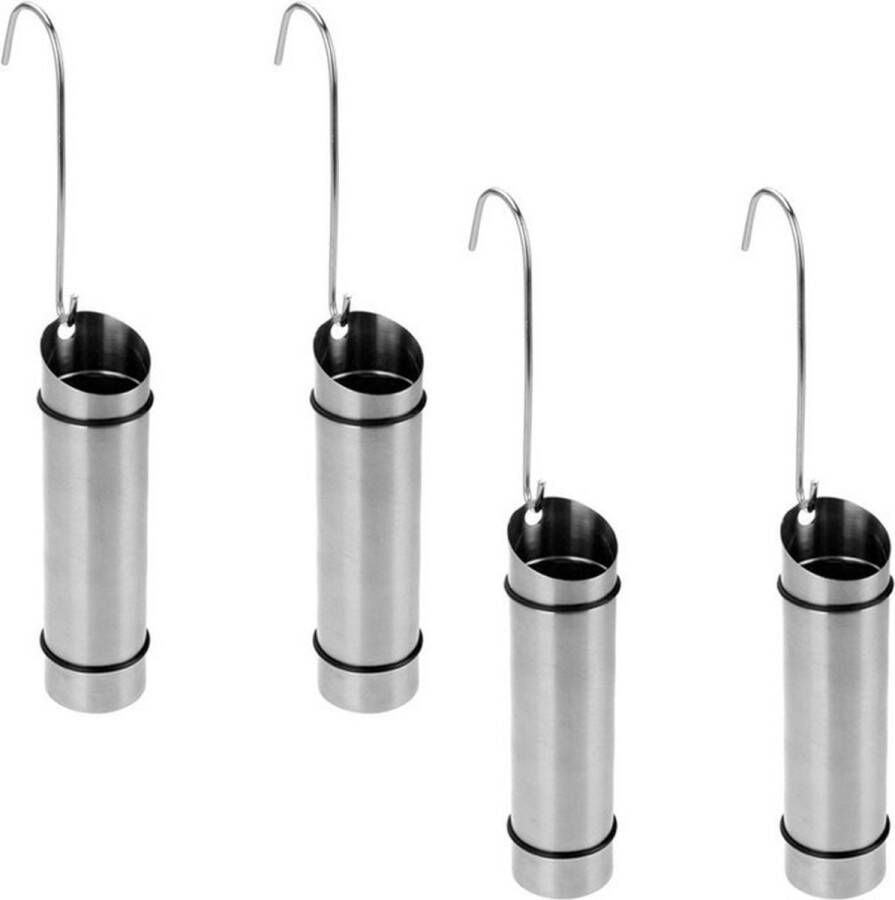 Radiator verwarming waterverdampers luchtbevochtigers set 4x stuks zilver rvs 21 x 6 cm