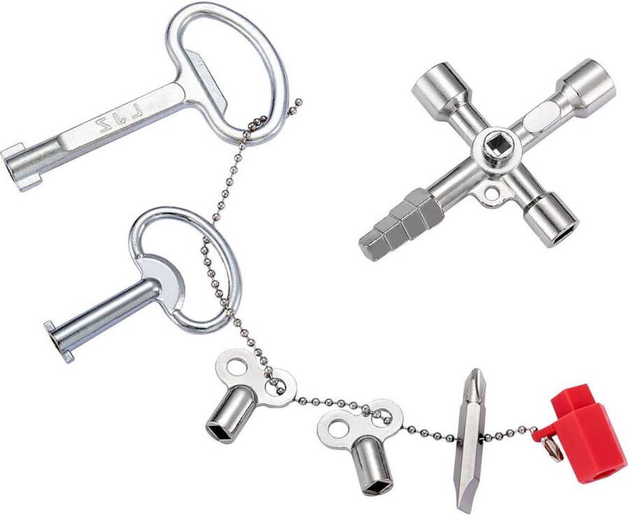 Radiatorsleutel 7 in 1 voor Meter Box Key Radiator Bleed Key Valve Key 4 Sets buitenkraan sleutel