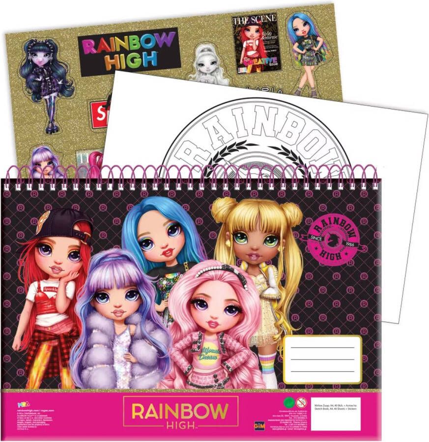 Rainbow High Spiraal Schetsboek 40 vellen