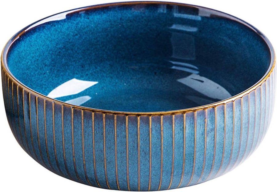 Ramen Bowl 1800ml porseleinen fruit serveerschalen handgemaakte blauwe kom voor soep salade noedels 21cm 63oz