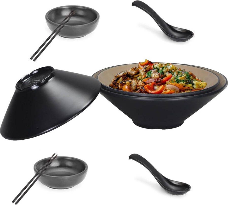 Ramen Bowl Japanse kommen set bevat 2 eetstokjes 2 sets ontbijtkom ijs schalen